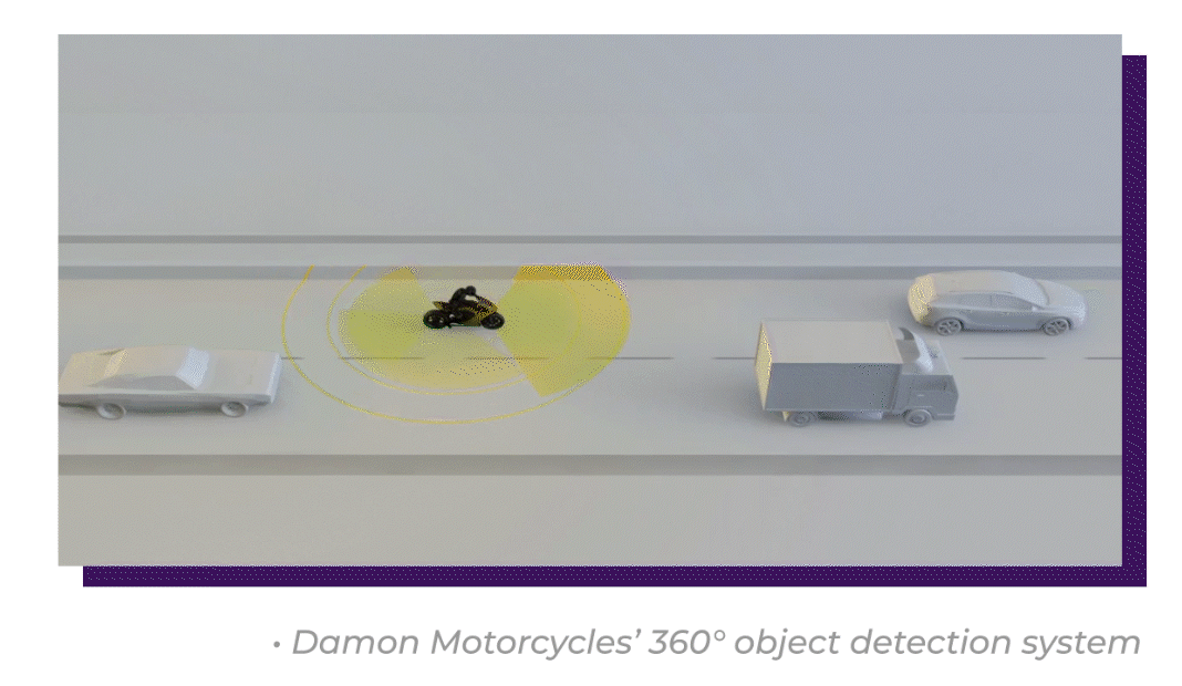 Damon Motorcycles’ 360° object detection system