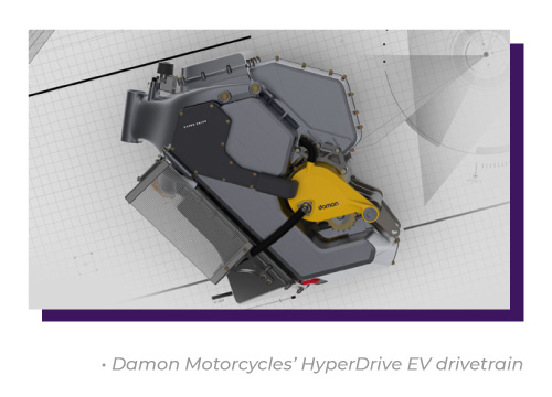 Damon Motorcycles'' HyperDrive EV drivetrain